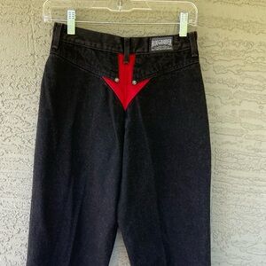 VTG 80s Roughrider by Circle T Black Denim with Red Details